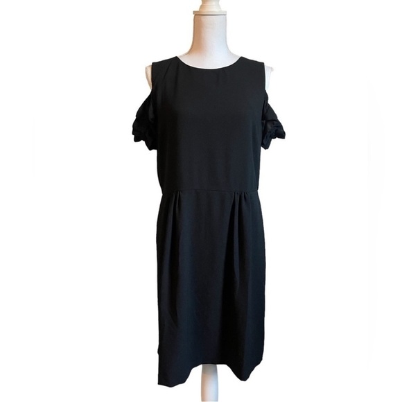 LOFT Black Cold Shoulder Dress Size 14 - Picture 2 of 8